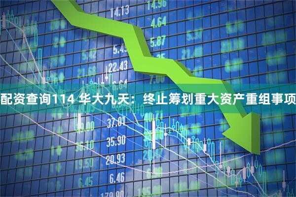 配资查询114 华大九天：终止筹划重大资产重组事项